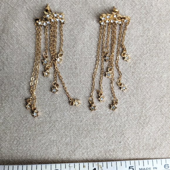 Celestial Golden Dangly Ear Jacket Earrings - Picture 10 of 16